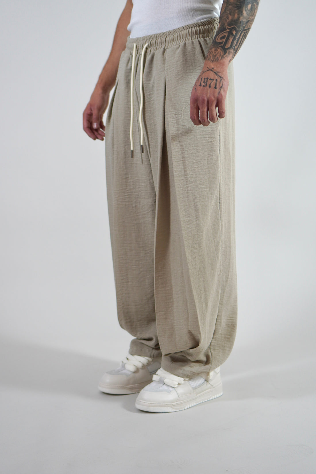 Pantalone Deep Pencies Beige Simil Lino