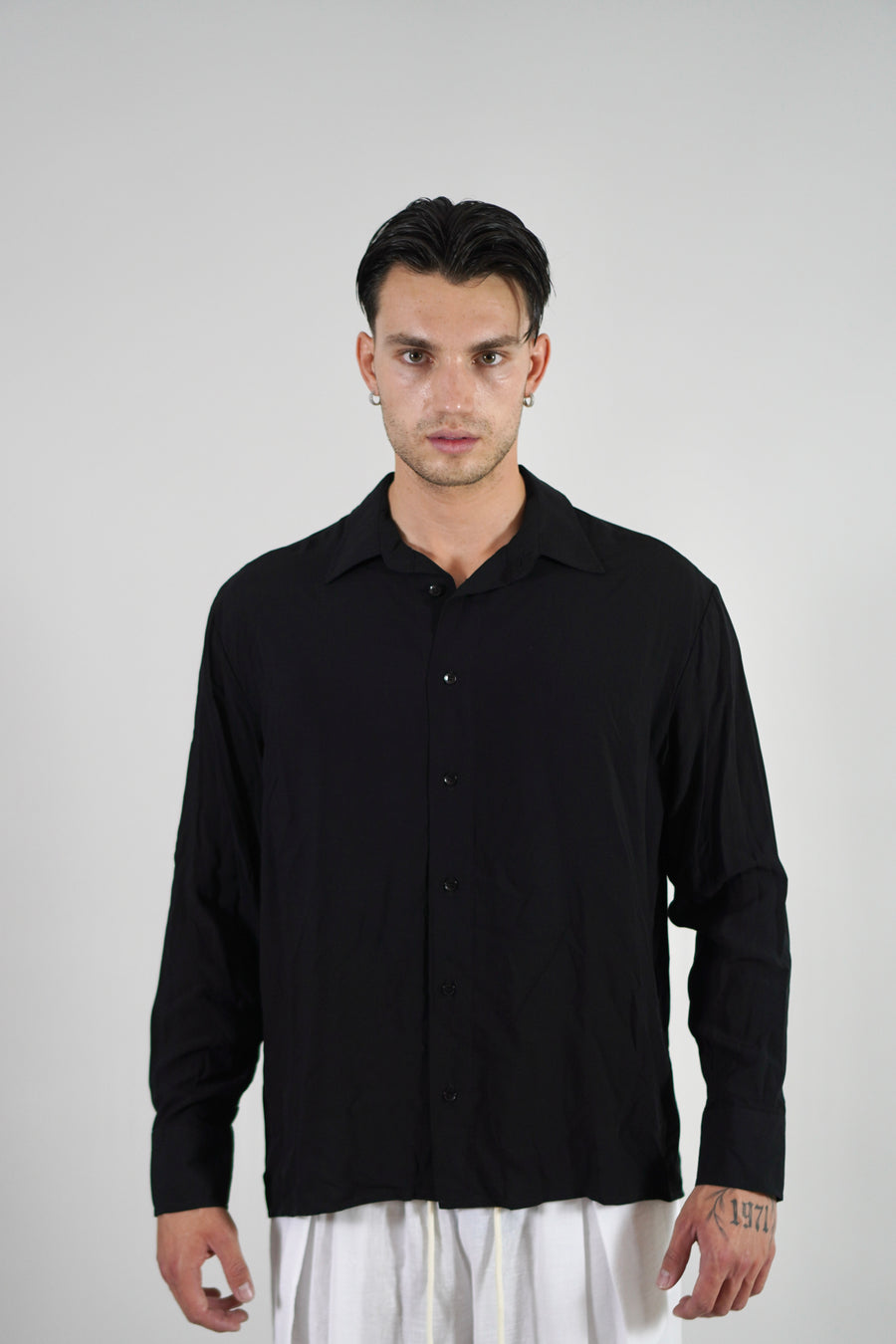 Camicia Simil Seta Black
