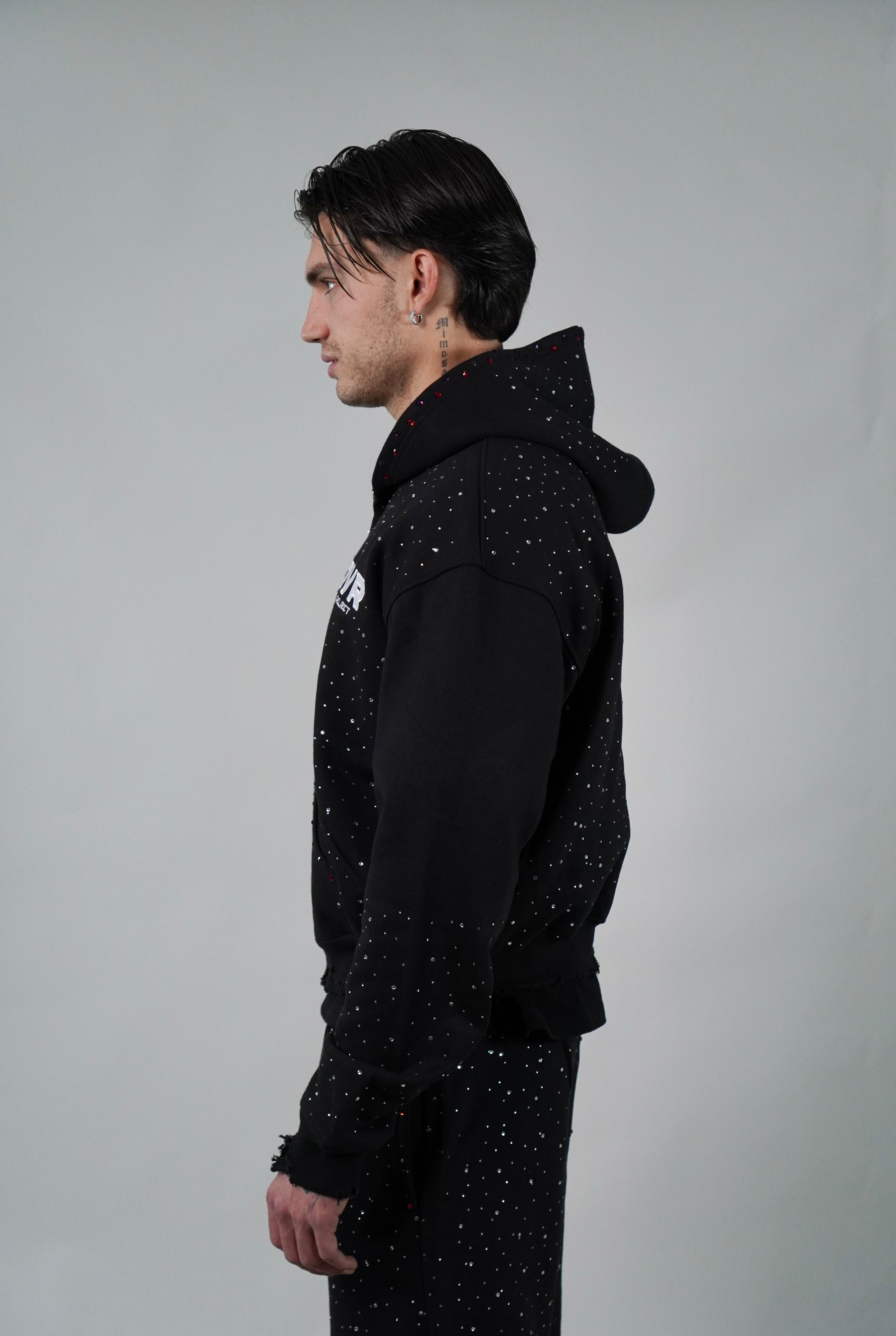 OVR Hoodie Rhinestone Black
