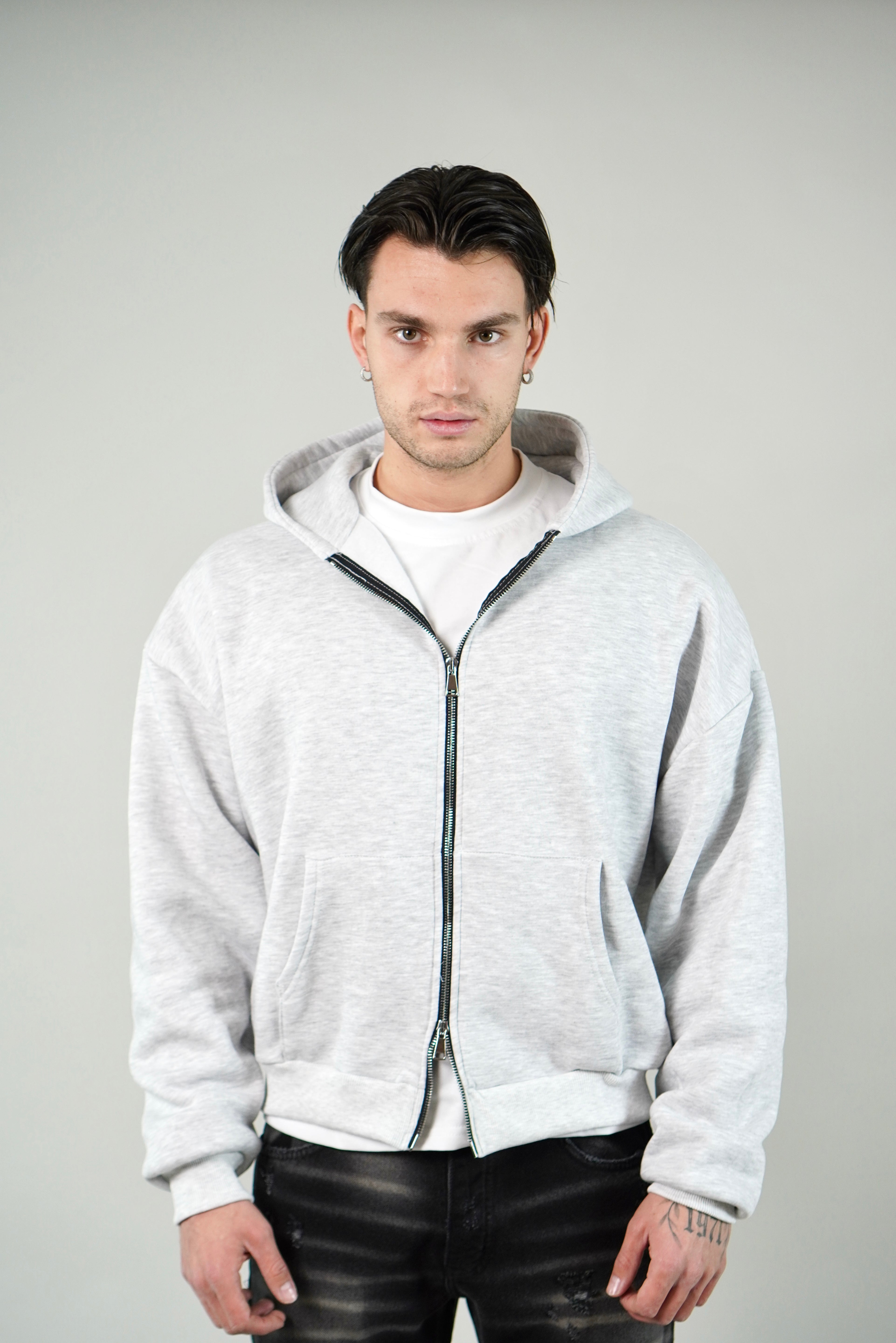 Hoodie Zip Grey