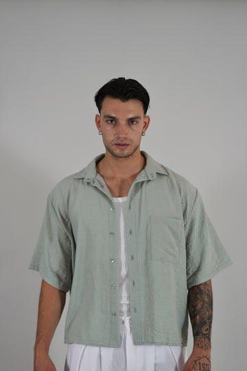 Camicia Simil Lino Mint