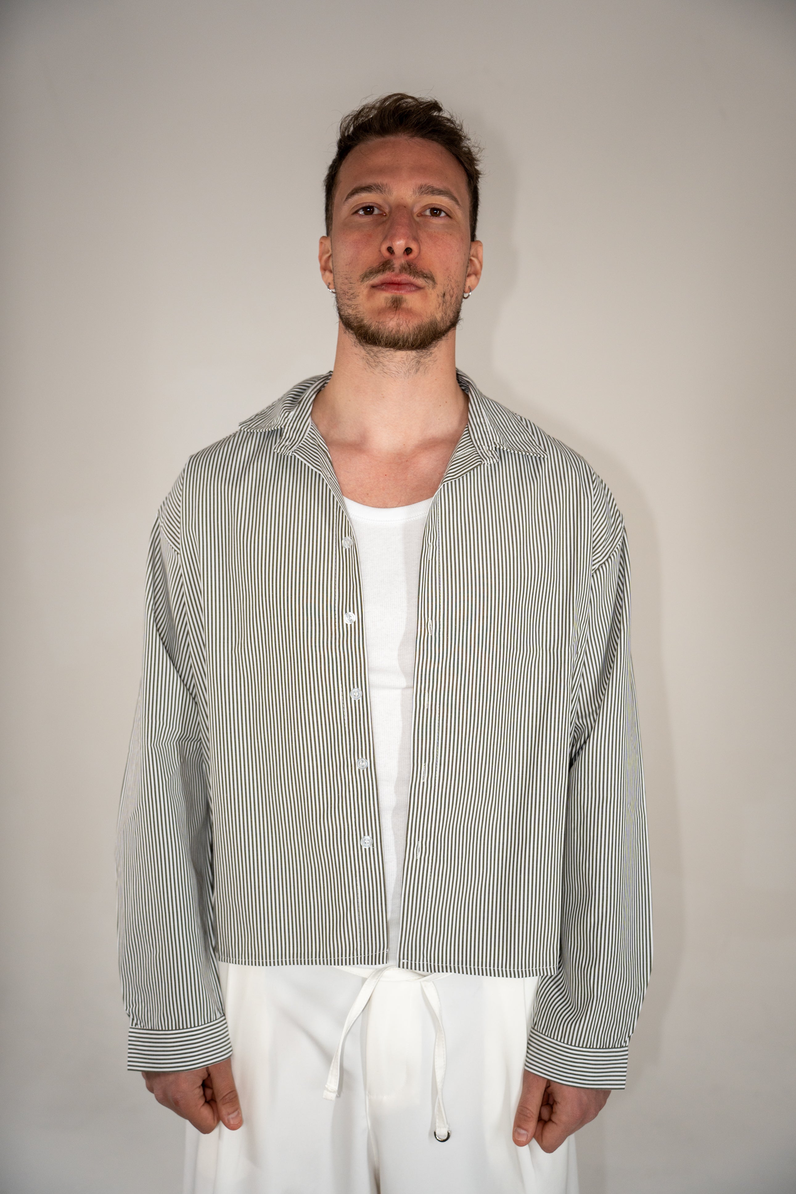 Camicia Righe Fini Military
