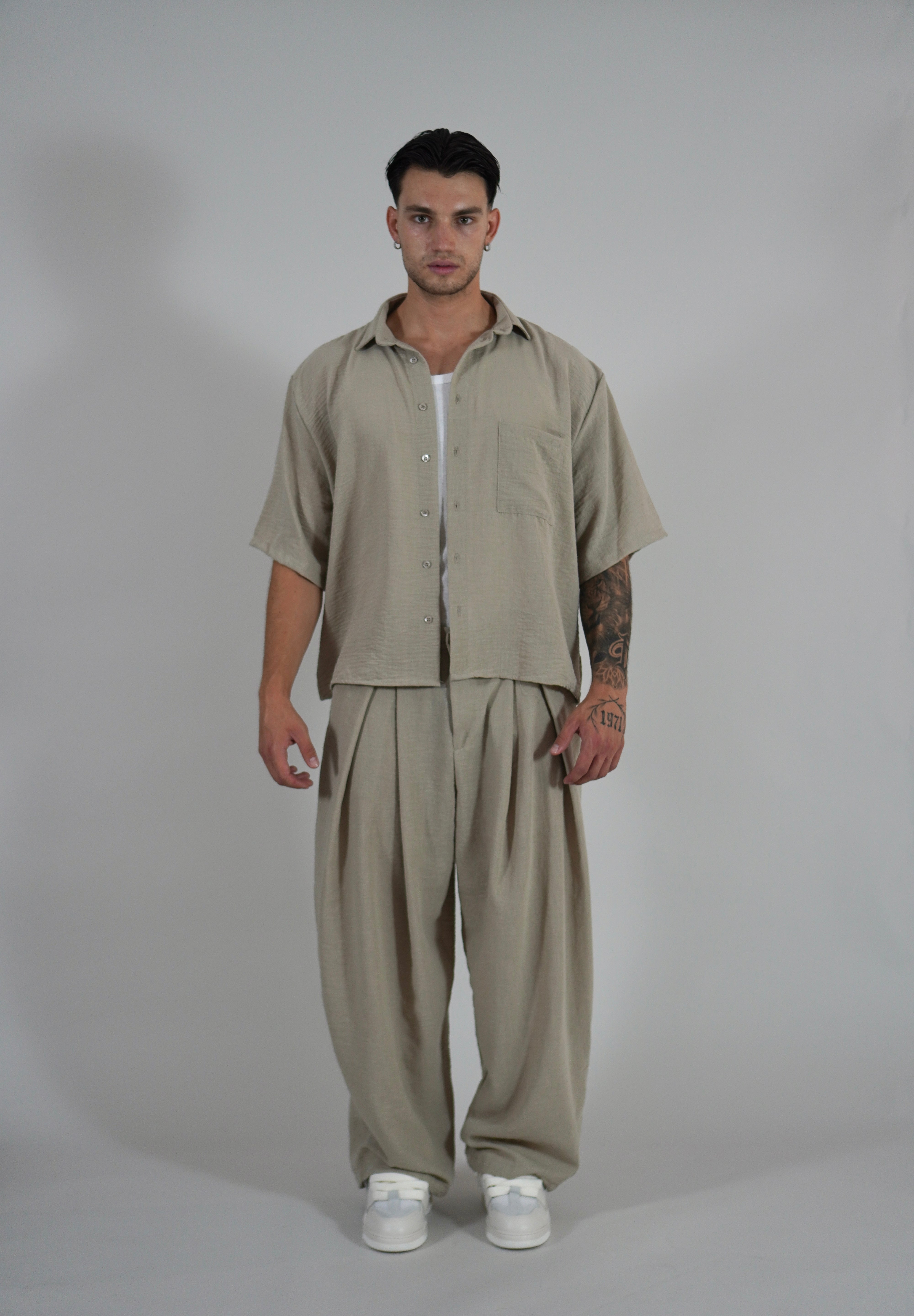 Pantalone Super Pencies Simil Lino Beige