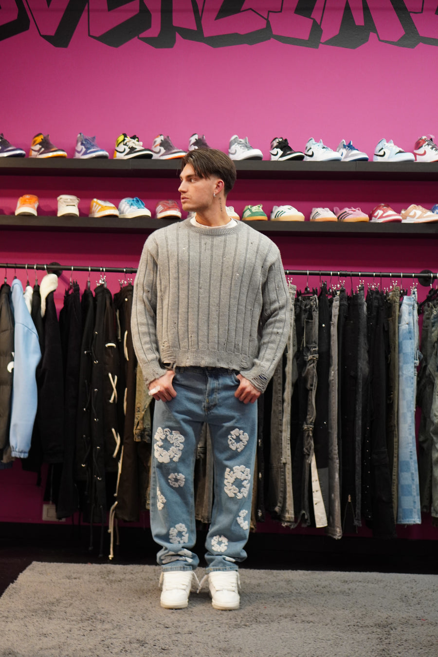 Baggy Flower Denim
