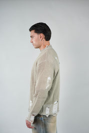 Maglione Girocollo Abrasioni Cream