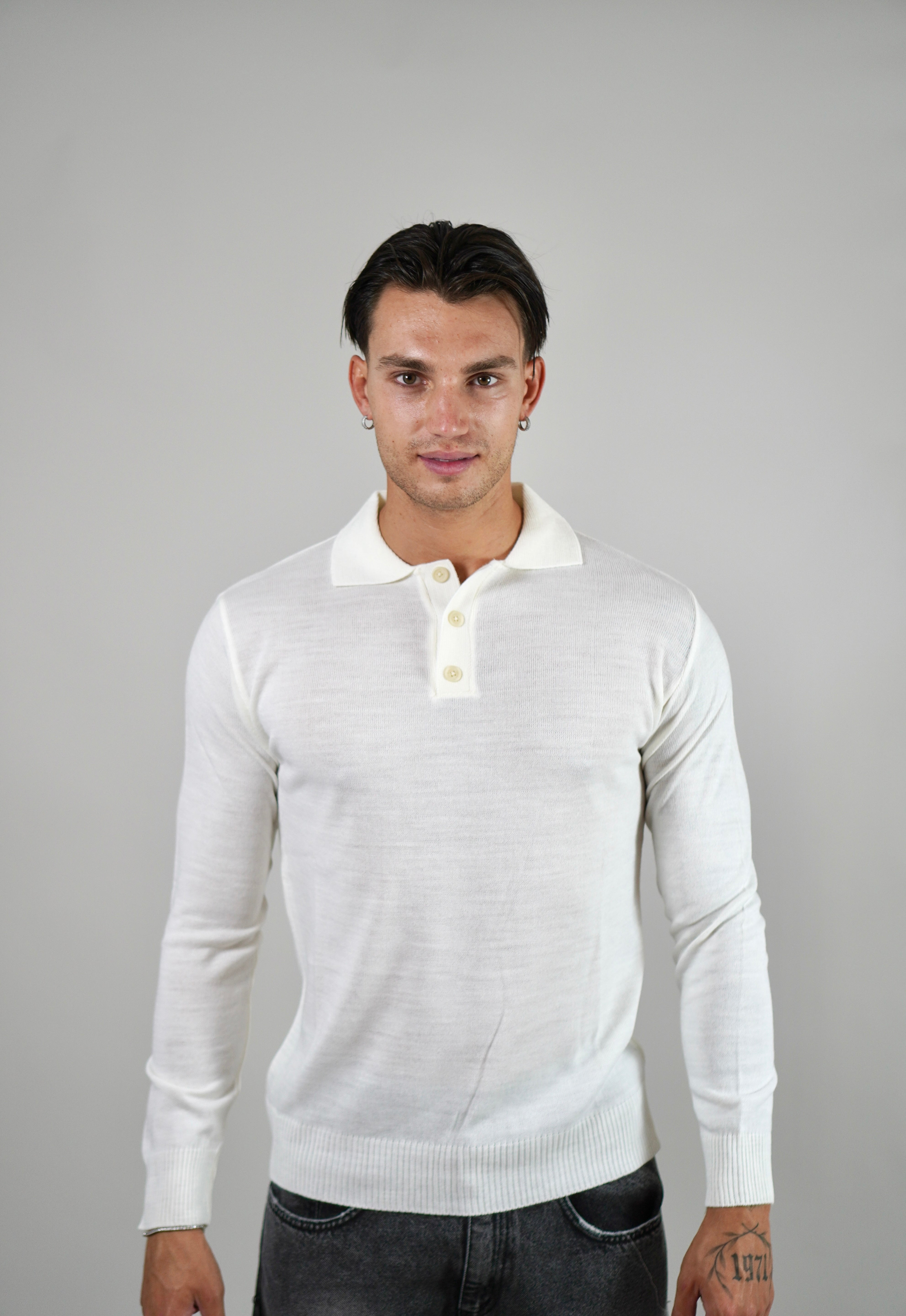 Polo White Manica Lunga