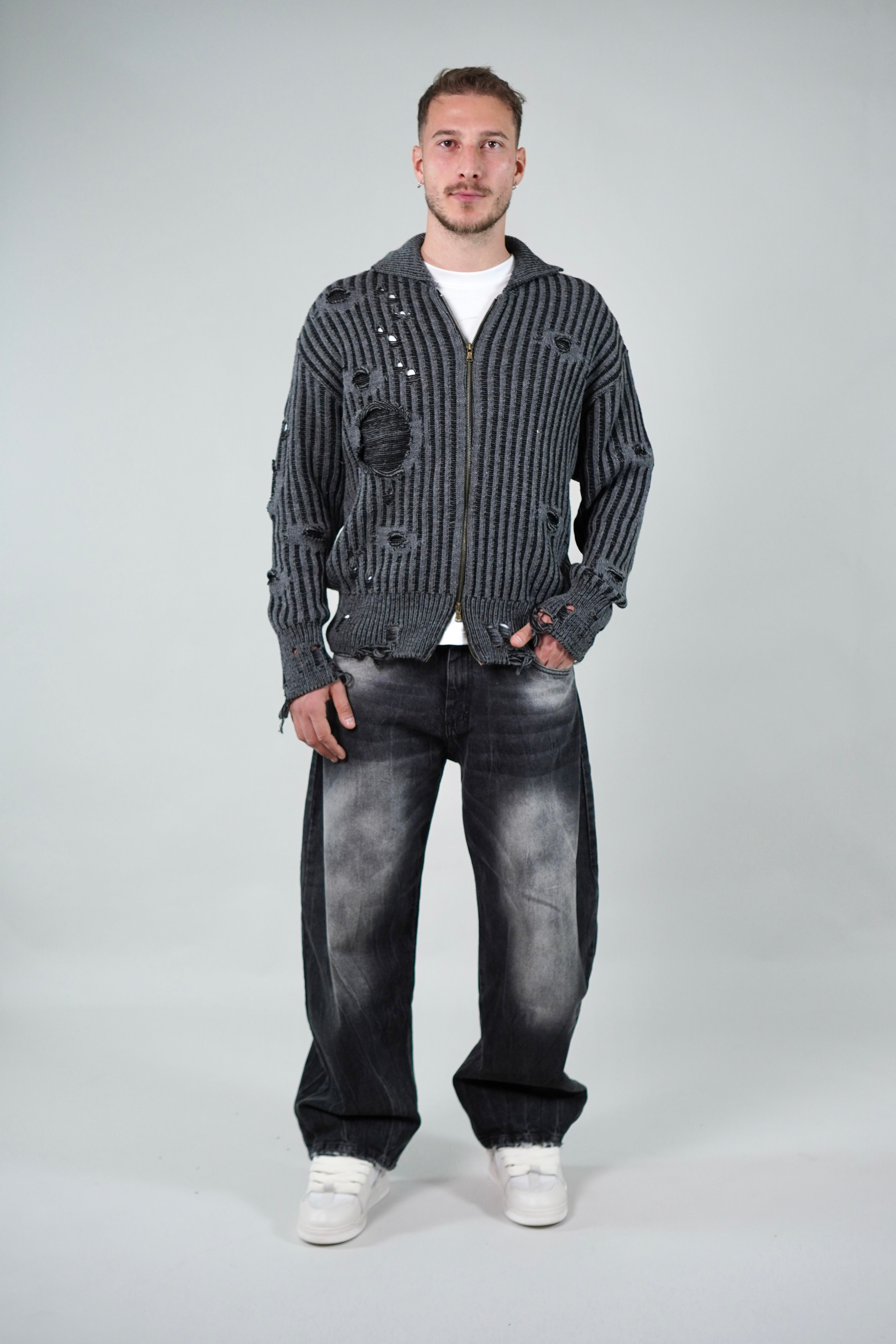 Cardigan Sfrangiato Black