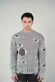 Maglione Sfrangiato White