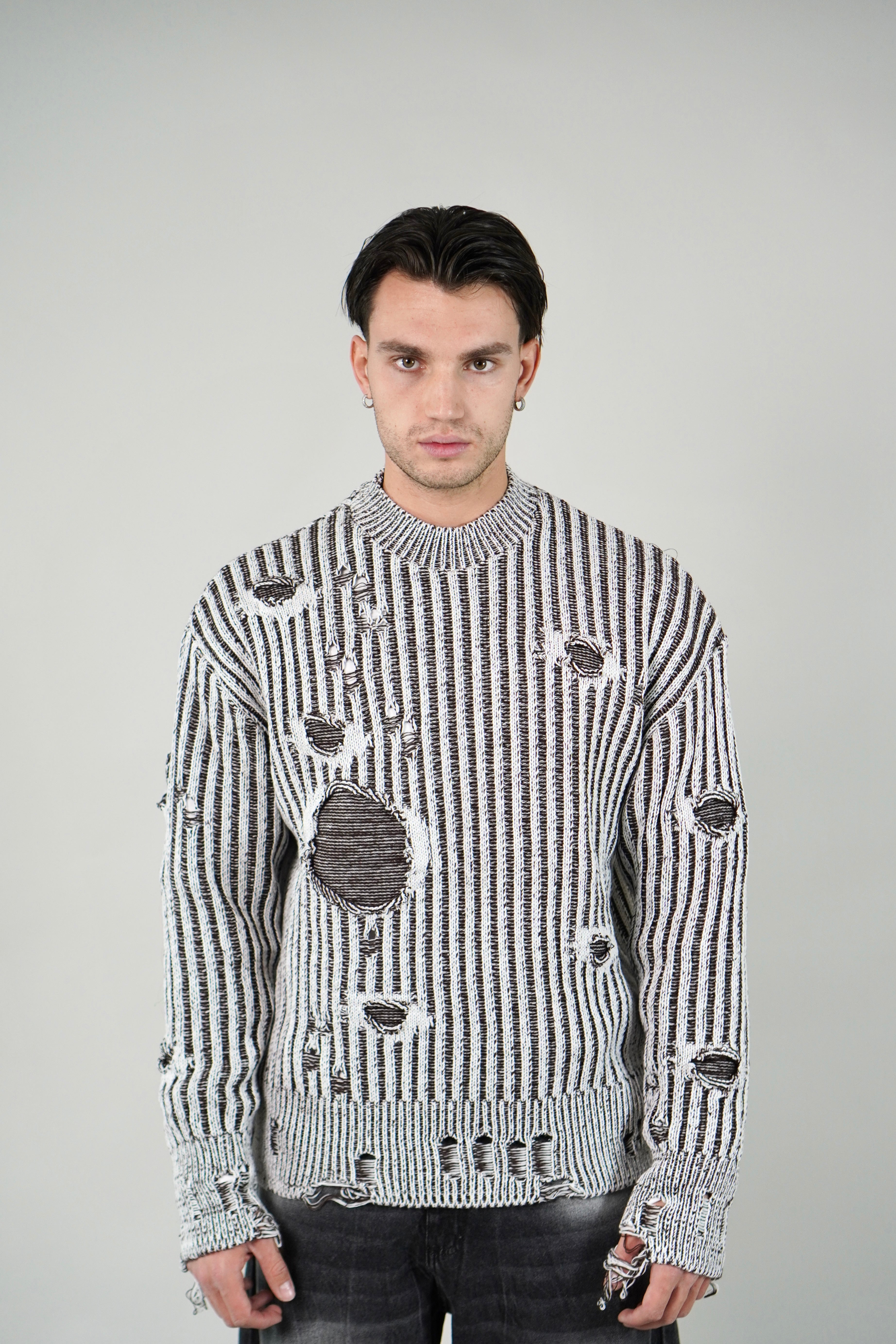 Maglione Sfrangiato White