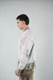 Maglione Girocollo Abrasioni Moka