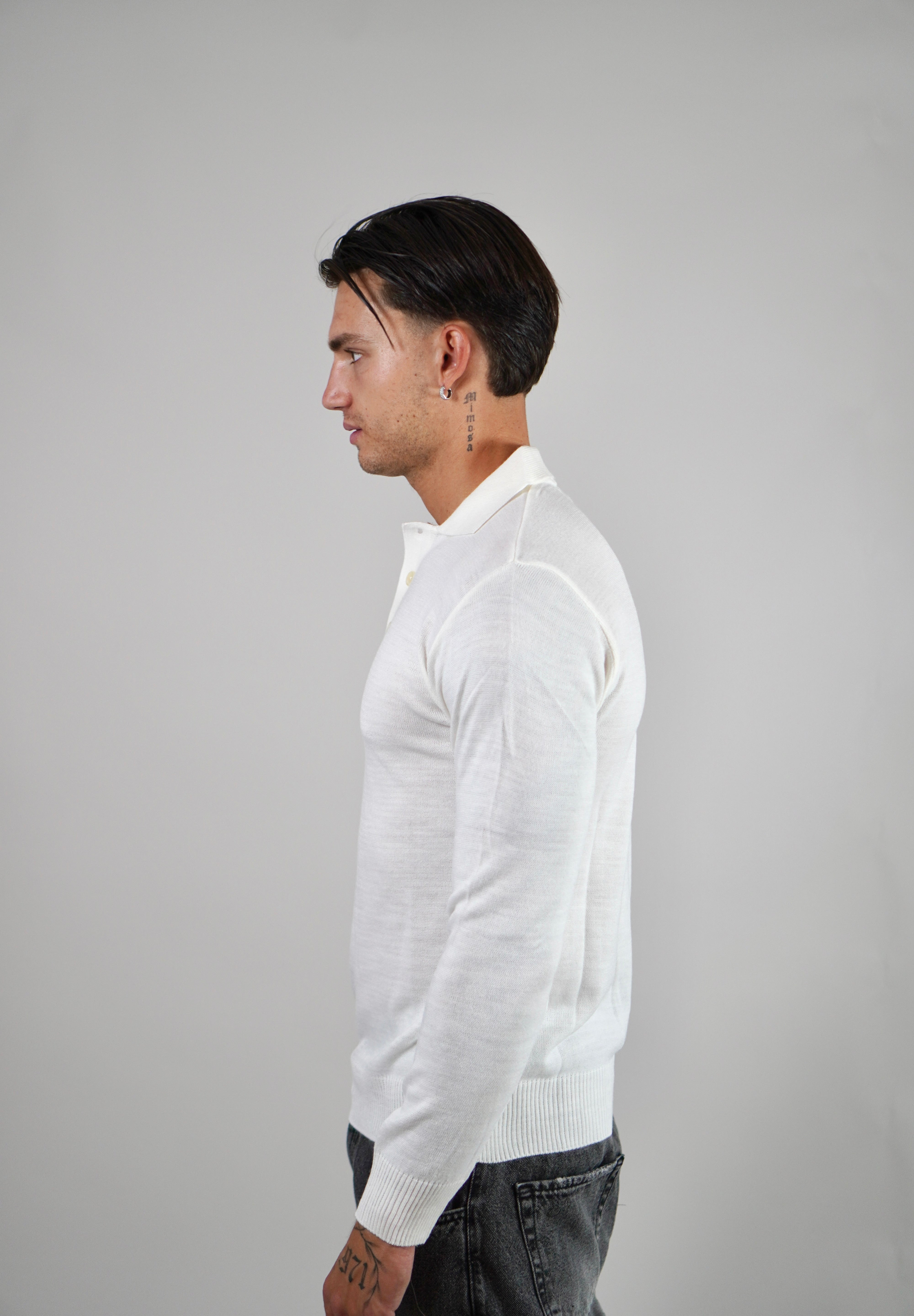 Polo White Manica Lunga
