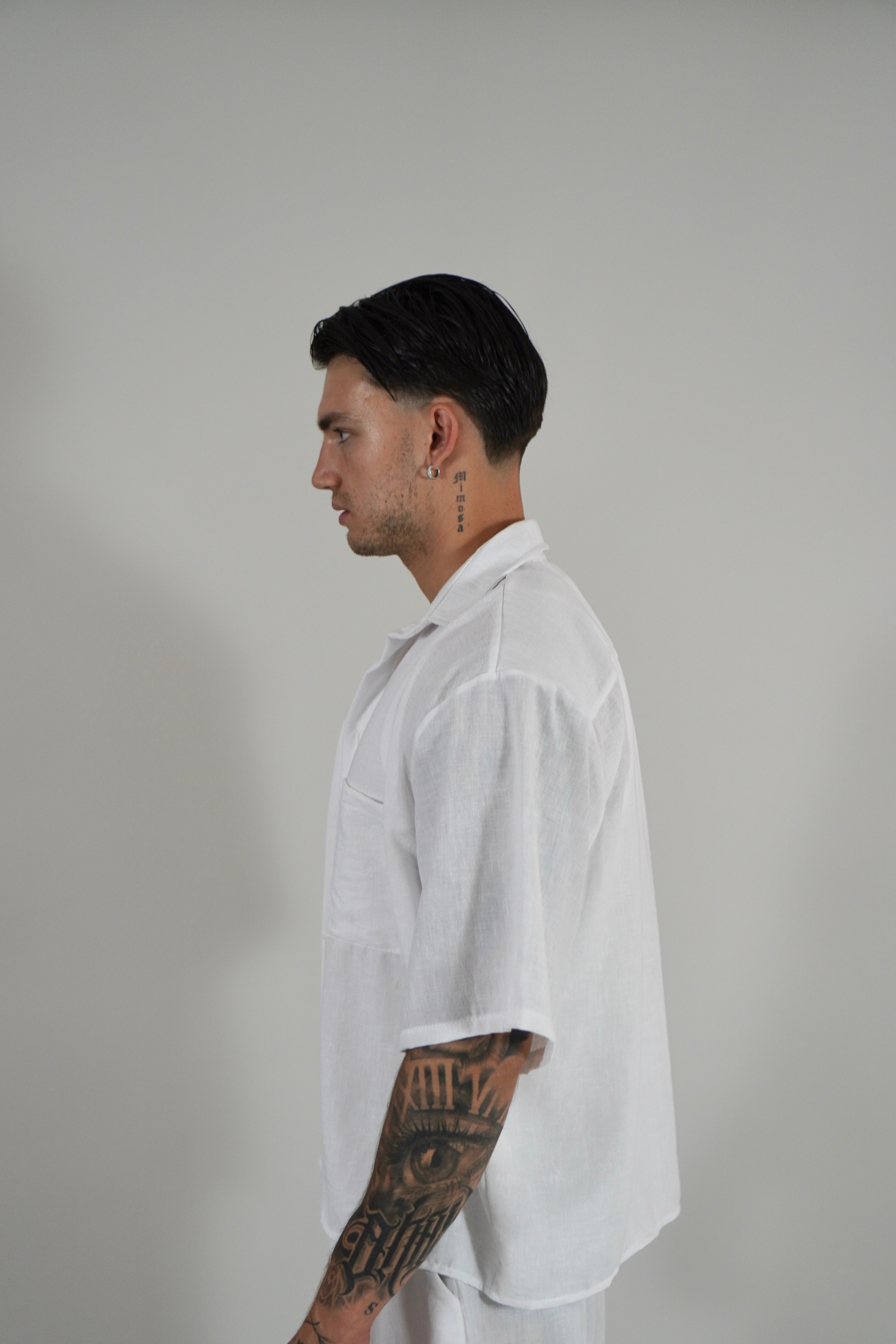 Camicia Simil Lino White