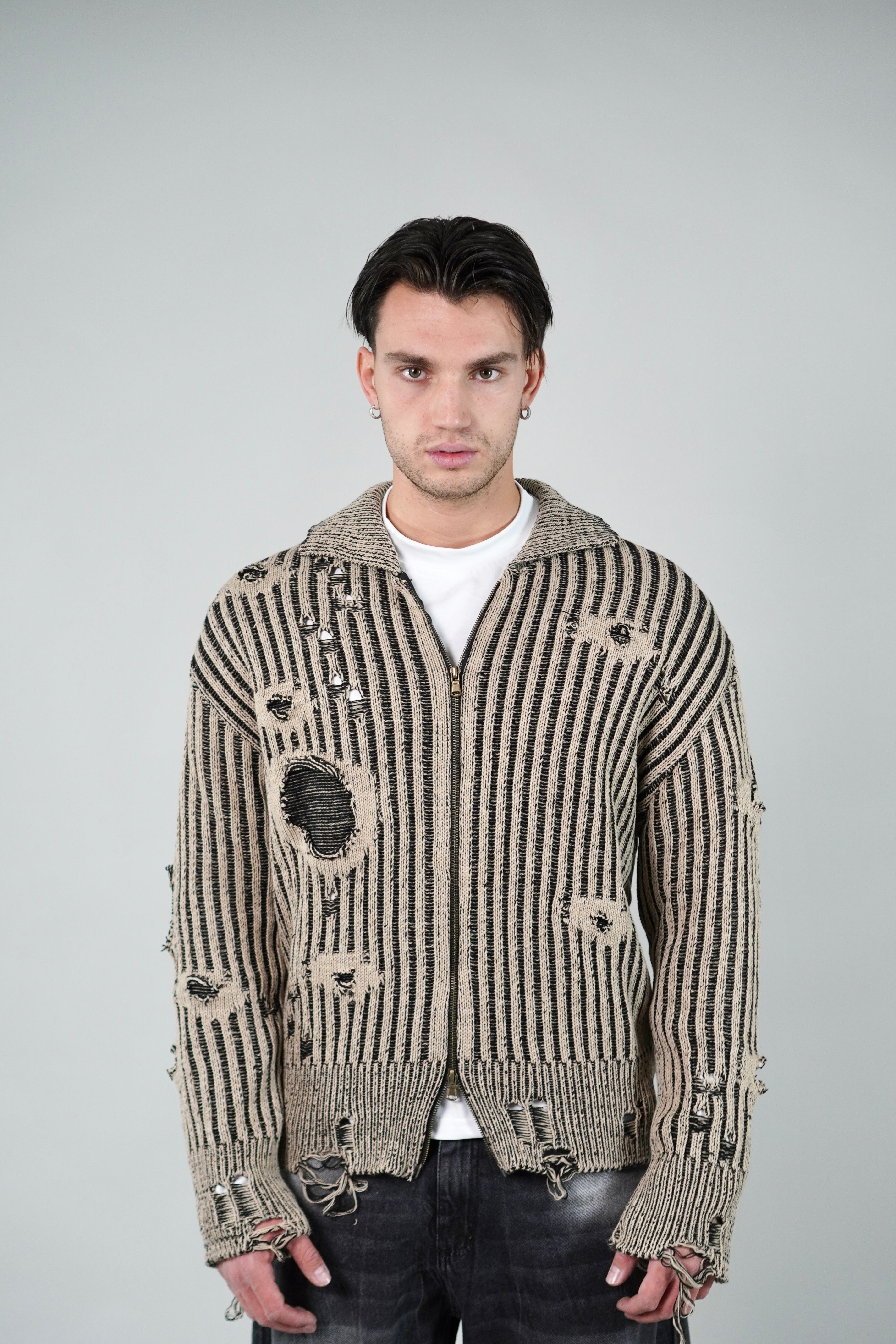 Cardigan Sfrangiato Beige