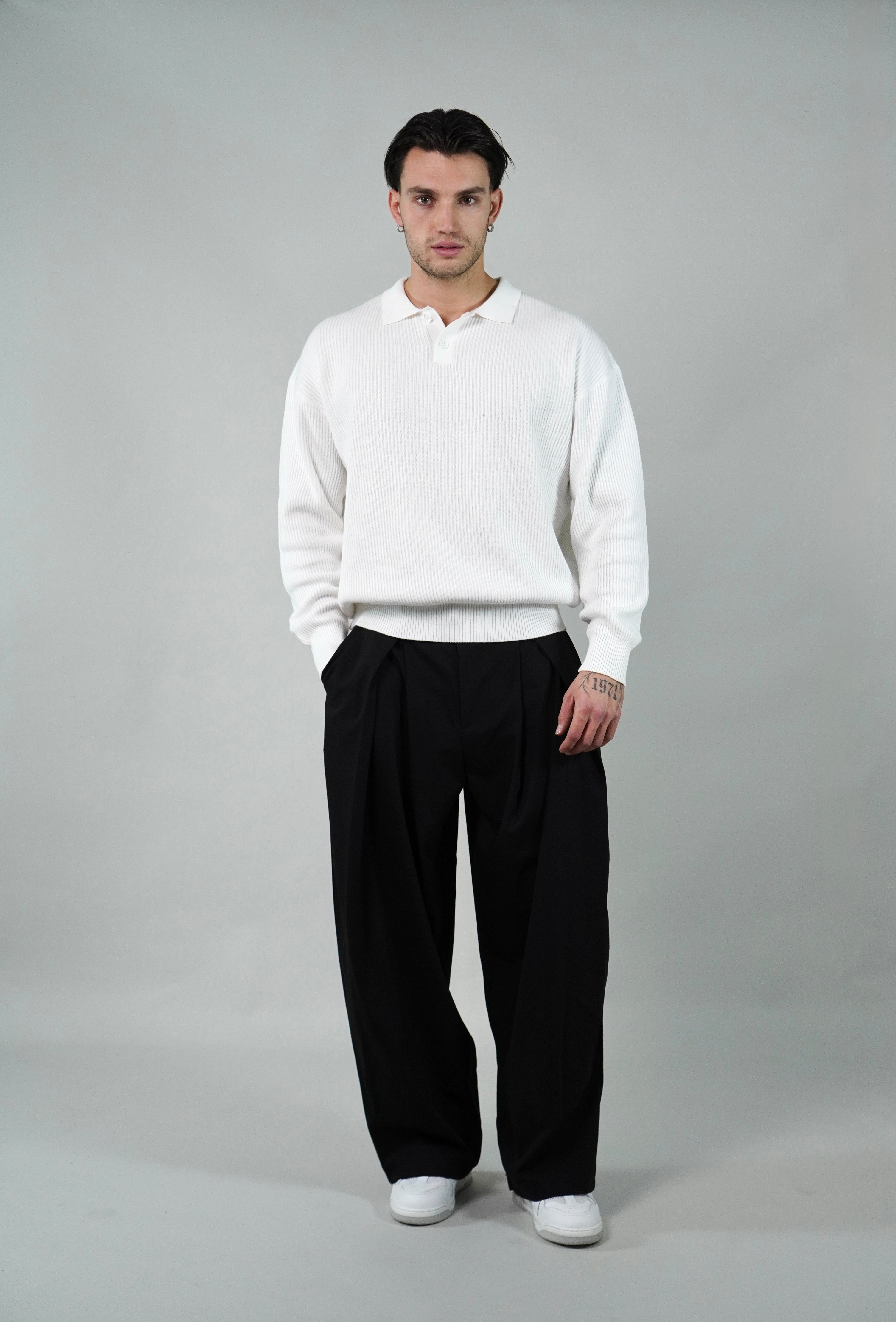 Polo a costine White