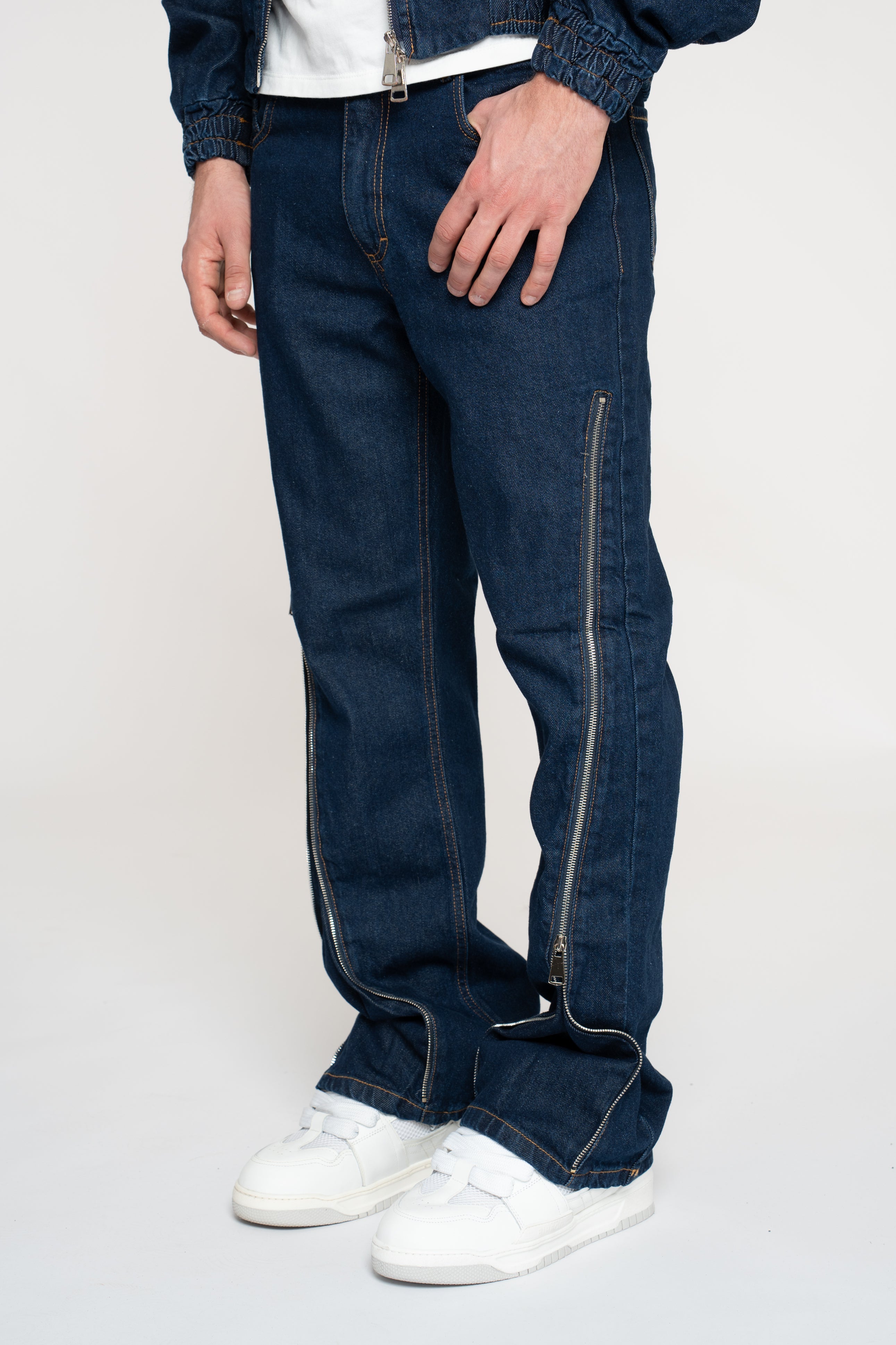 Pantalone Raw Denim Zip