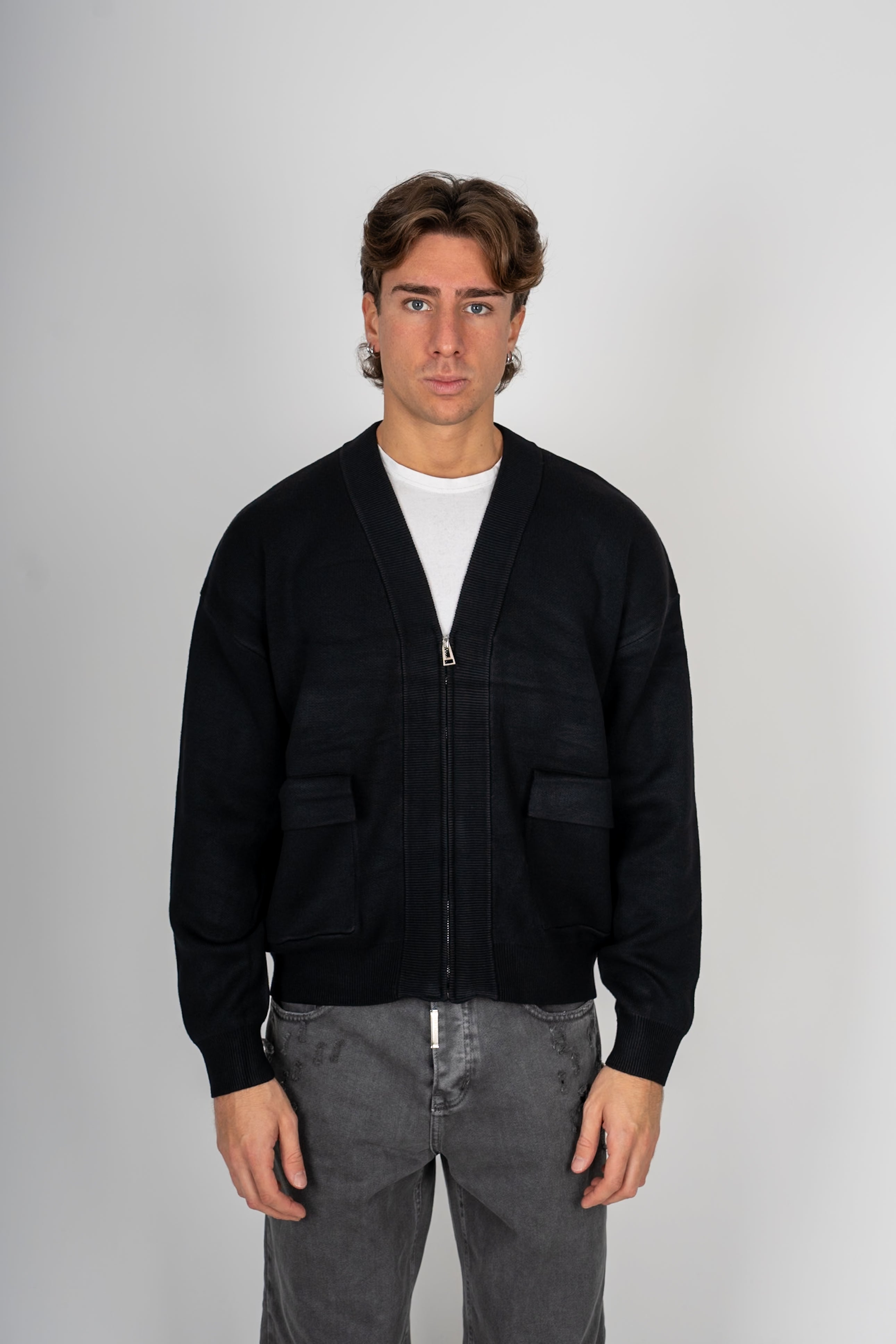 Cardigan Crop Zip