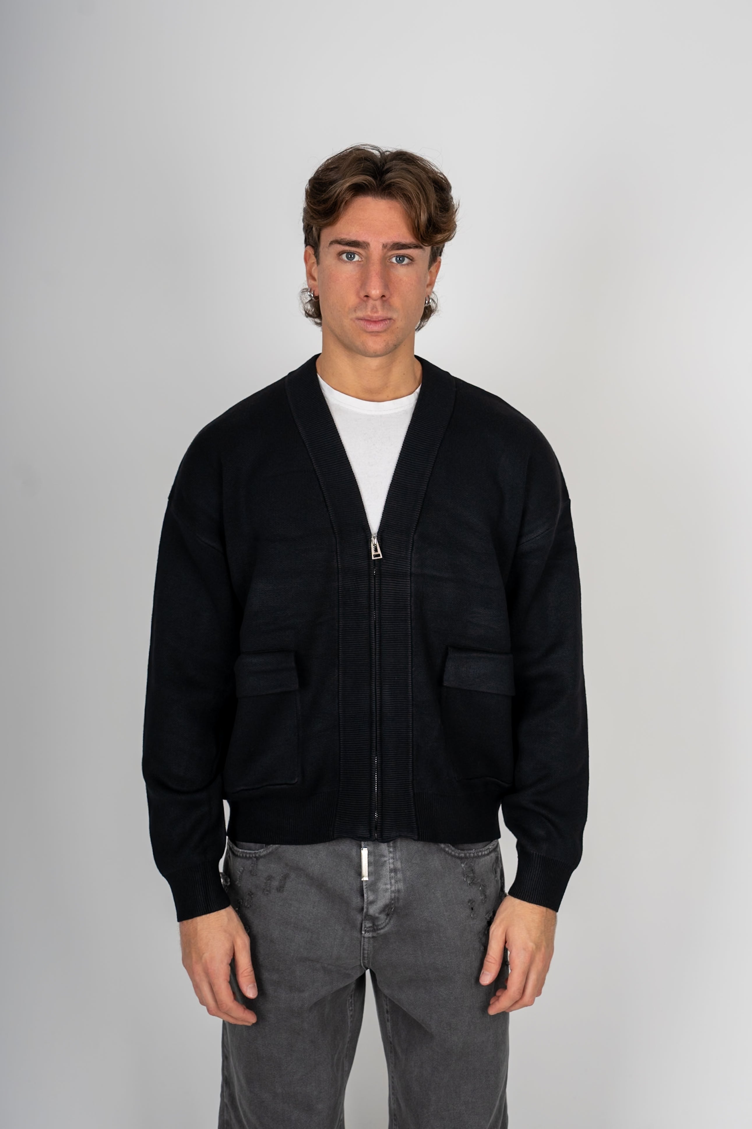 Cardigan Crop Zip