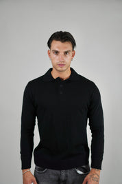 Polo Black Manica Lunga
