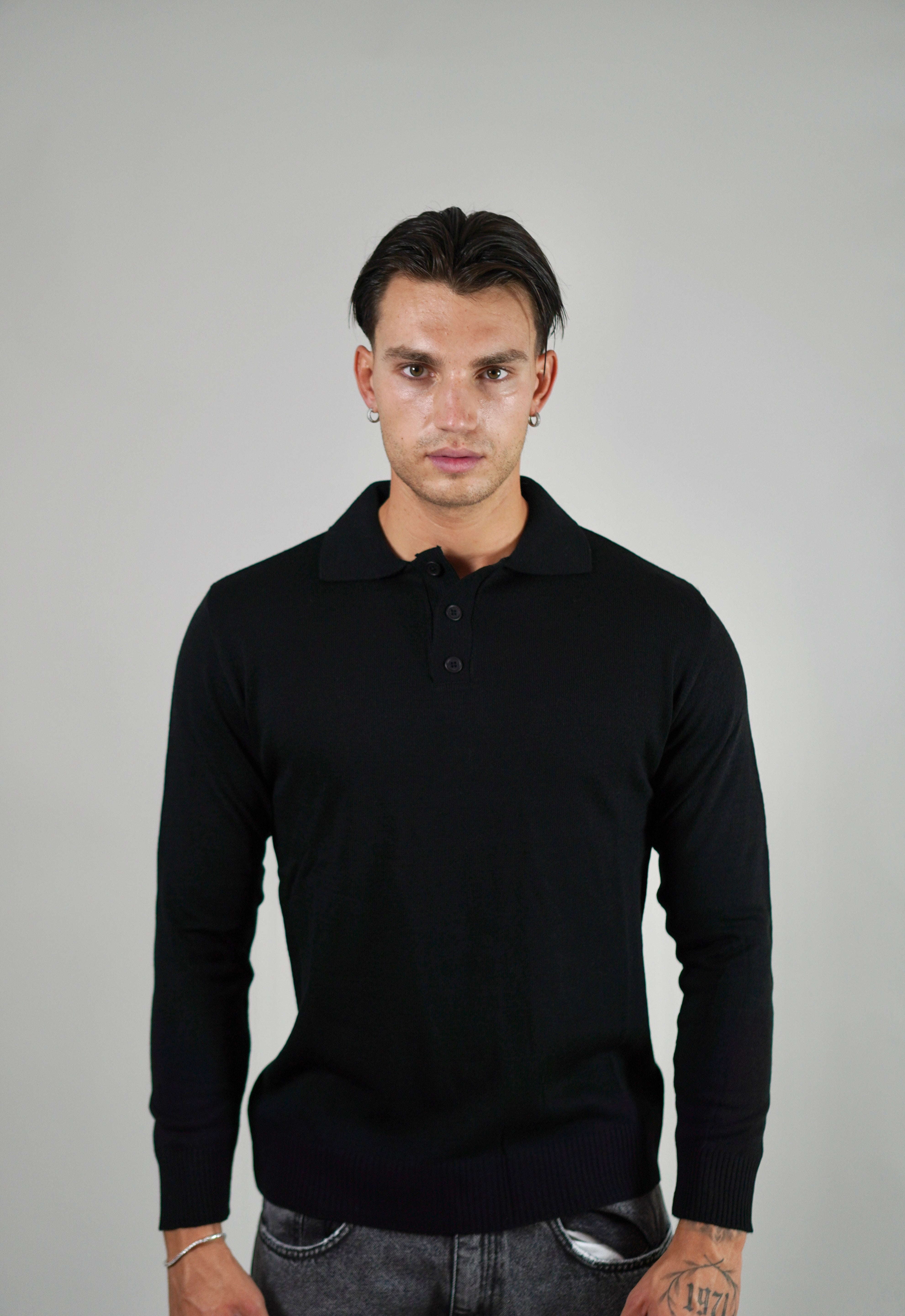 Polo Black Manica Lunga