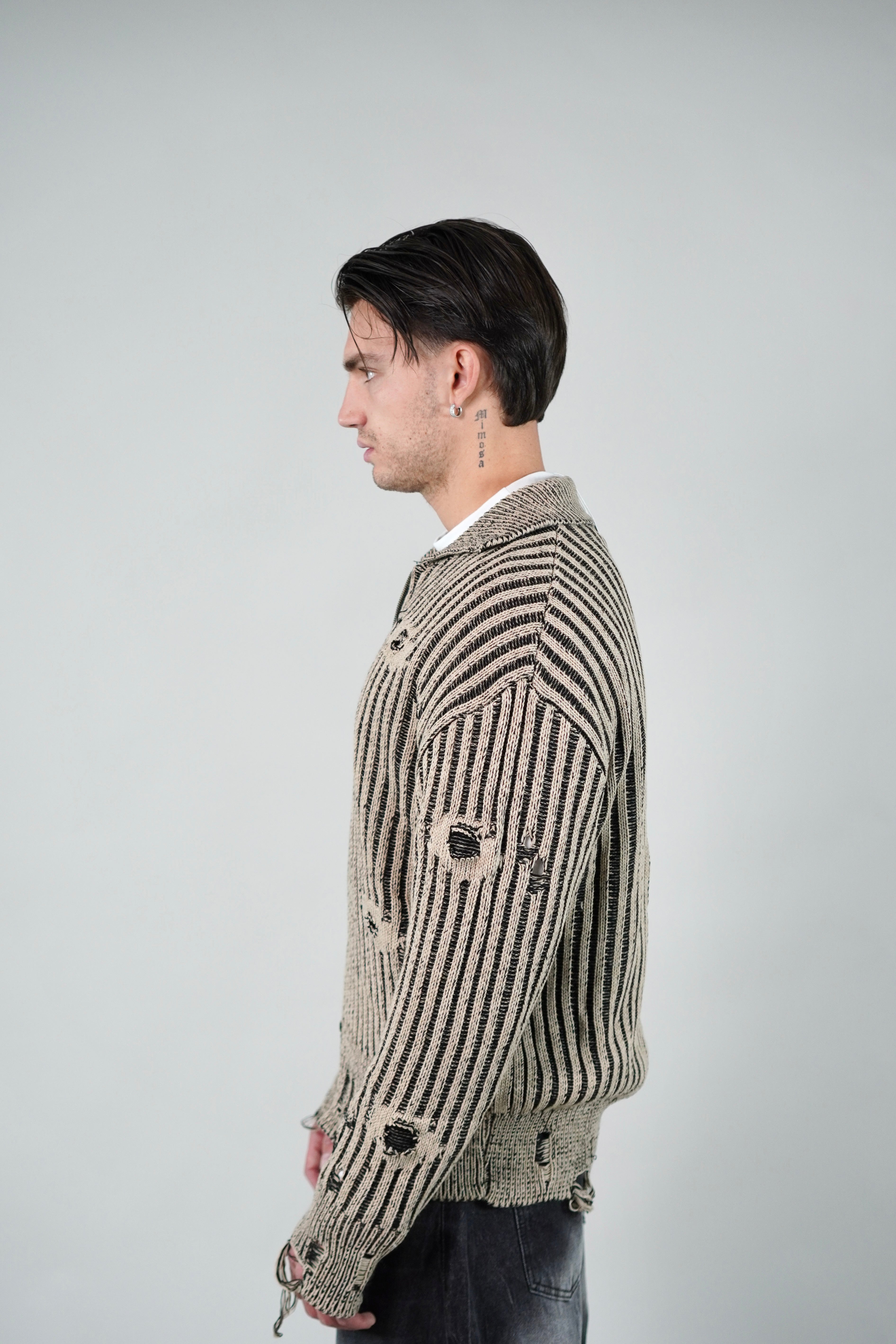 Cardigan Sfrangiato Beige