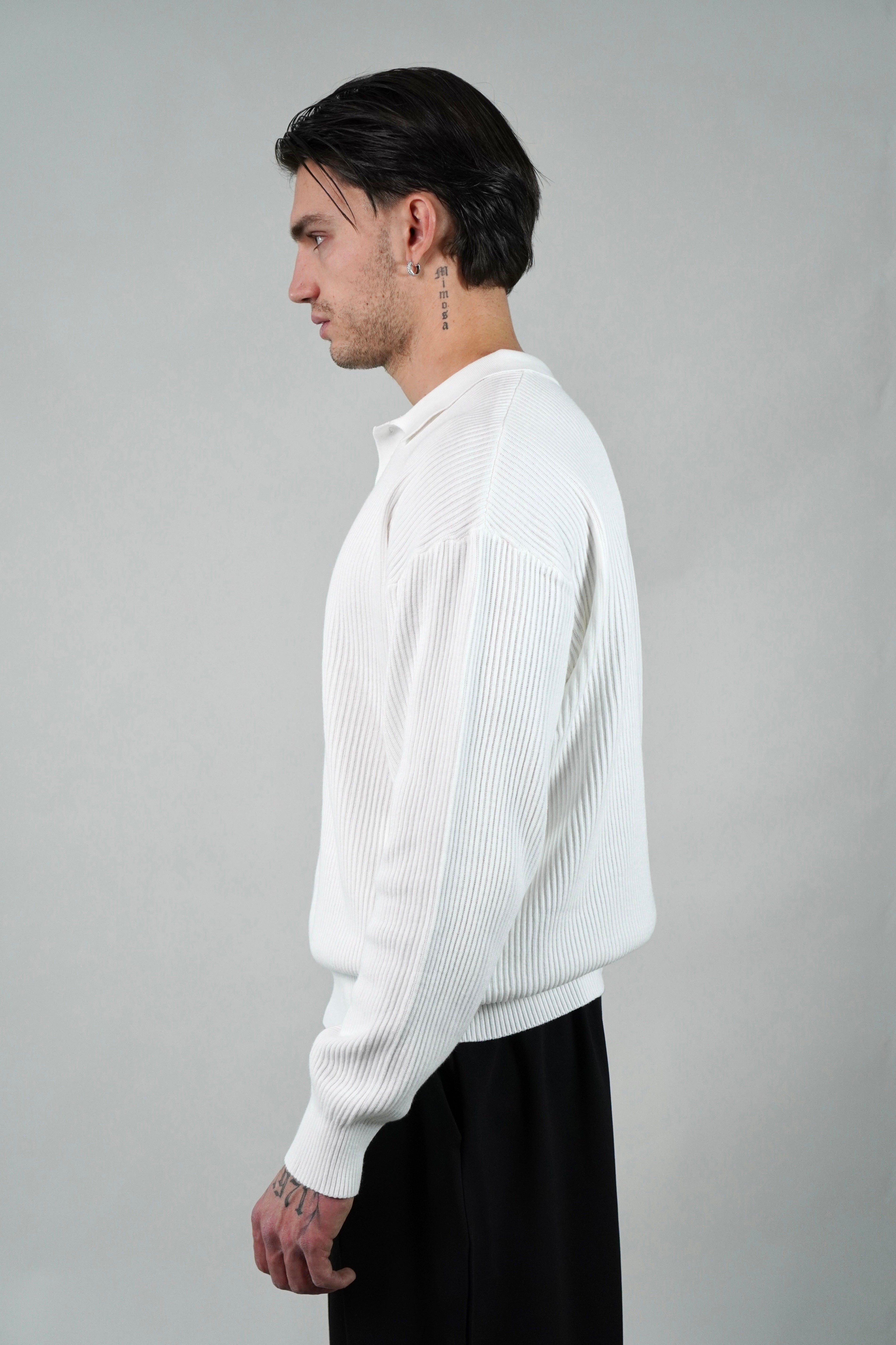 Polo a costine White