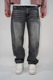 Jeans Baggy Rhinestone Grey