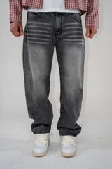 Jeans Baggy Rhinestone Grey