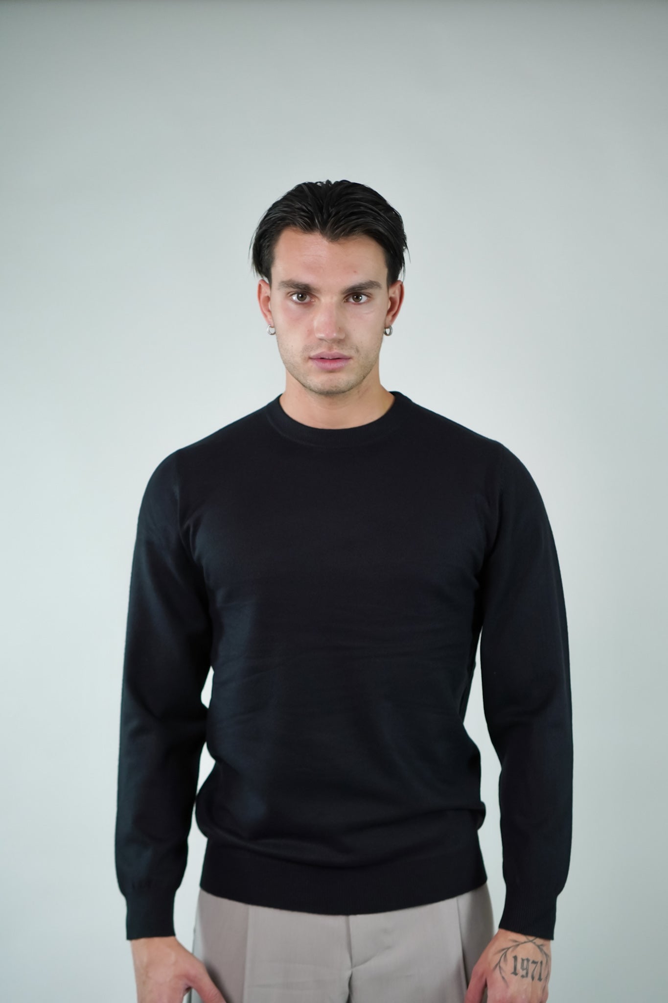 T-Shirt Girocollo Manica Lunga Black