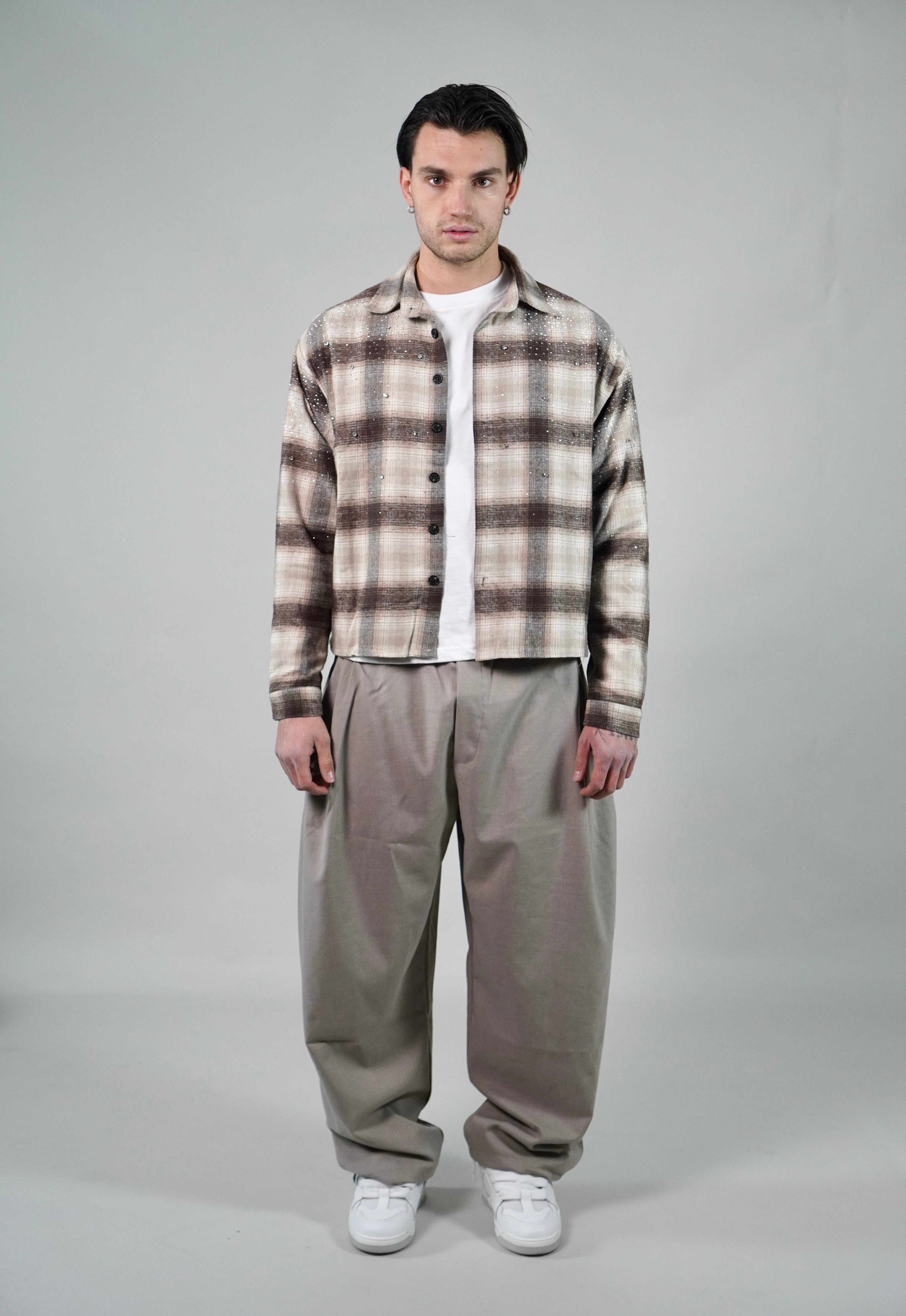 Camicia Flanella Swarovsky Sand