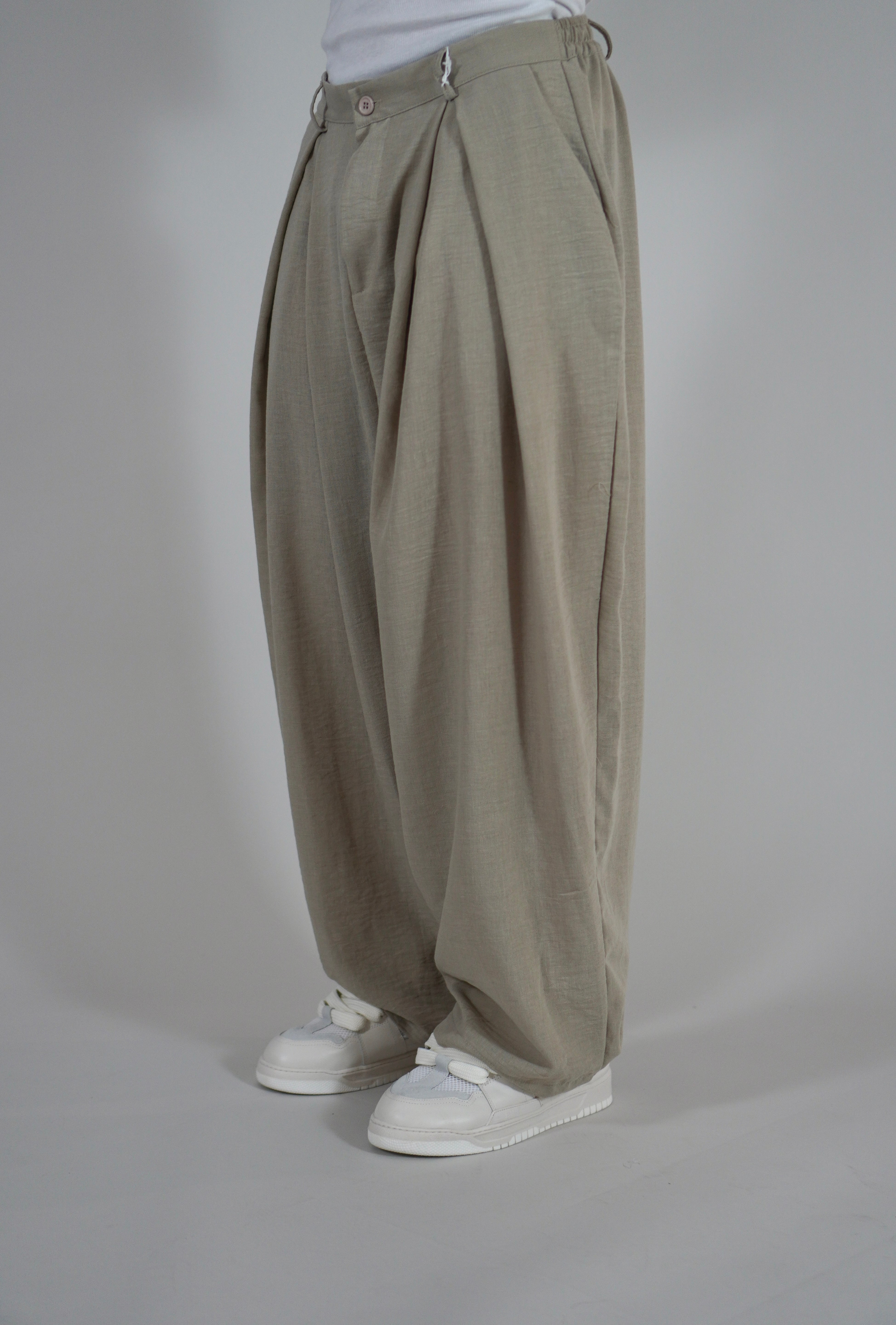 Pantalone Super Pencies Simil Lino Beige