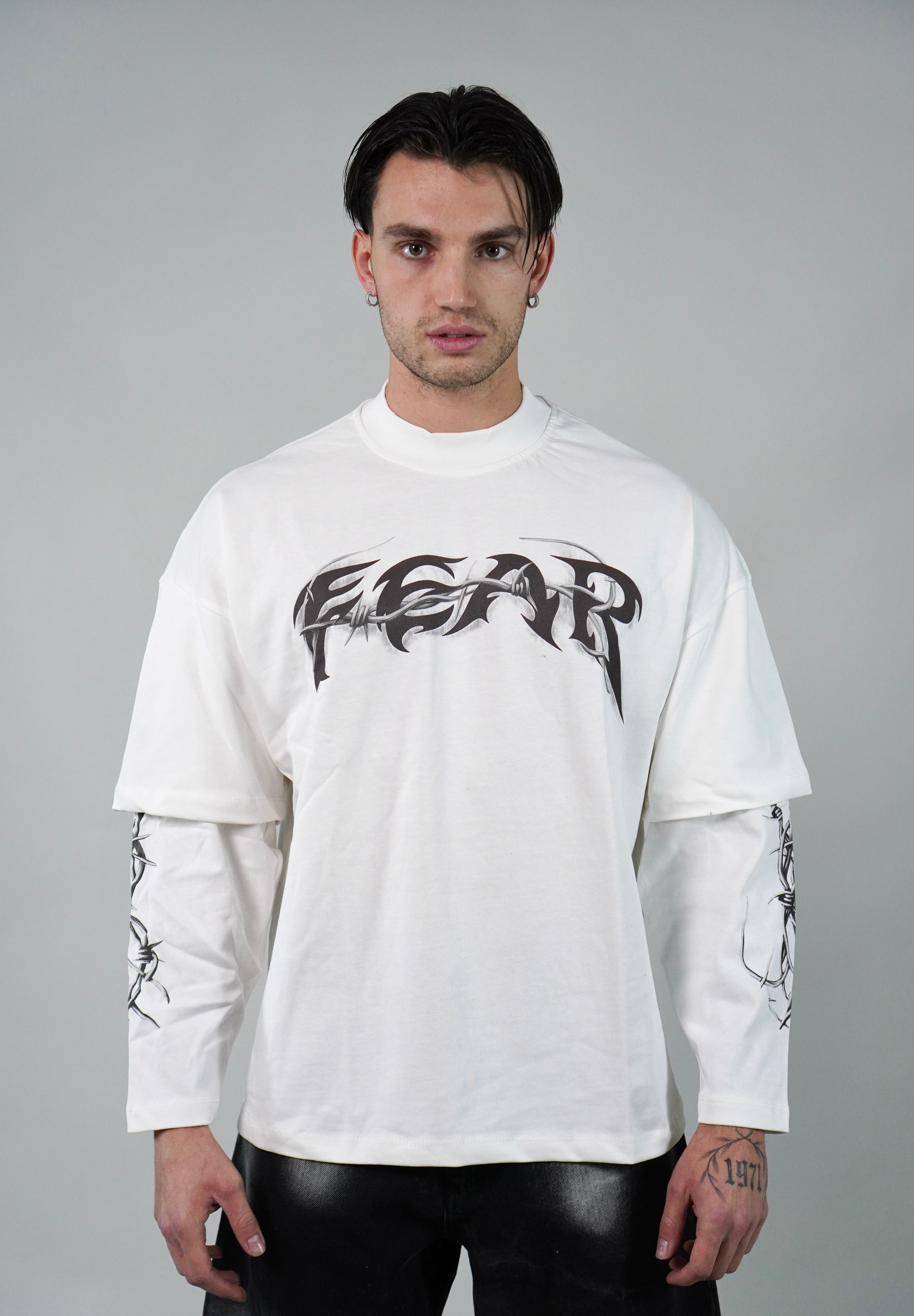 Longsleeve Double Fear White