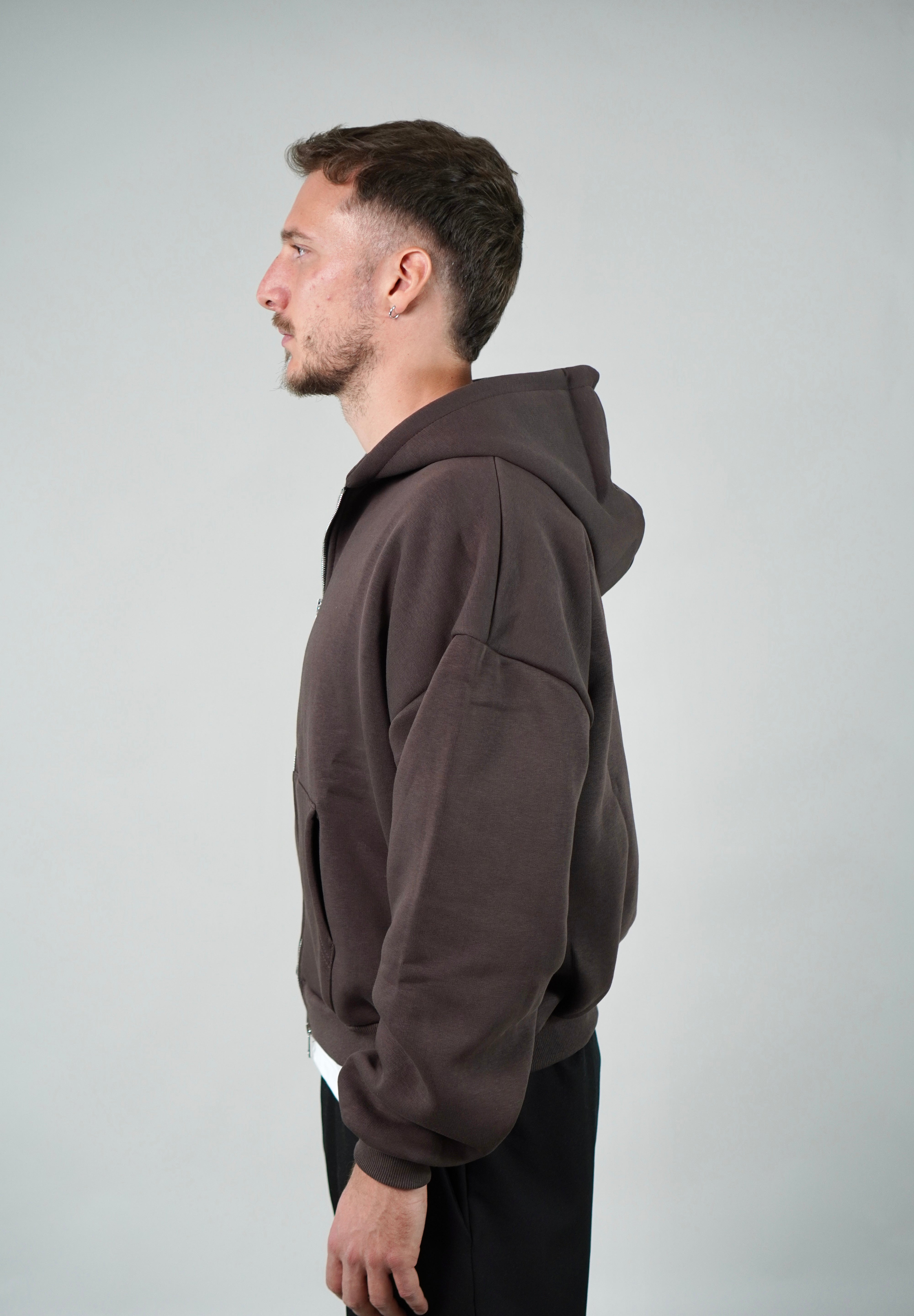 Hoodie Zip Moka