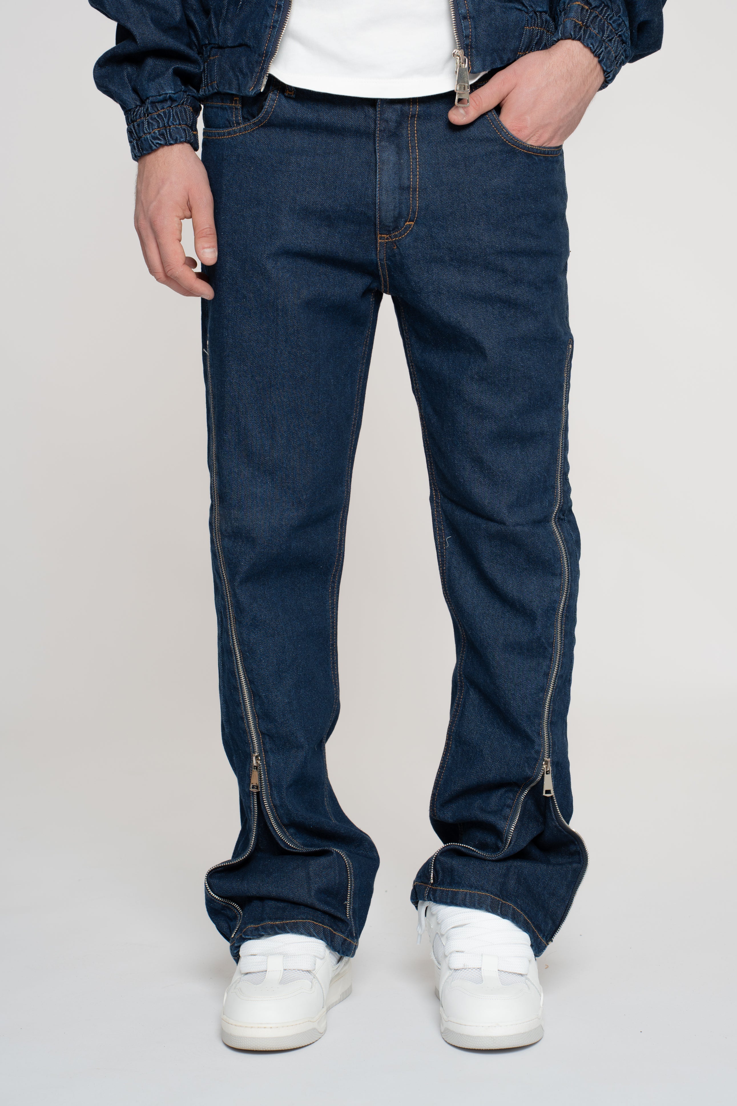 Pantalone Raw Denim Zip
