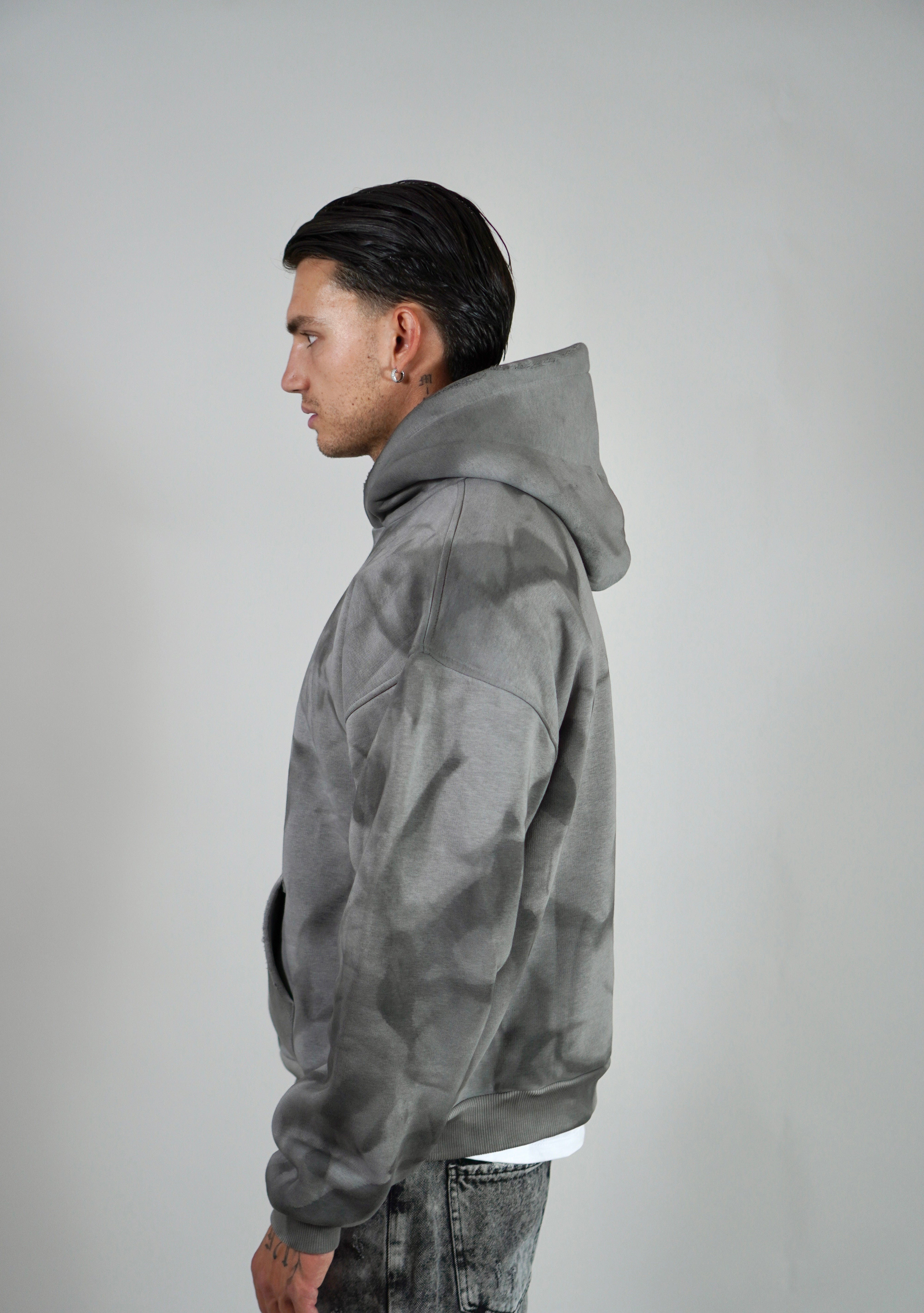 Felpa Boxy Astract Grey