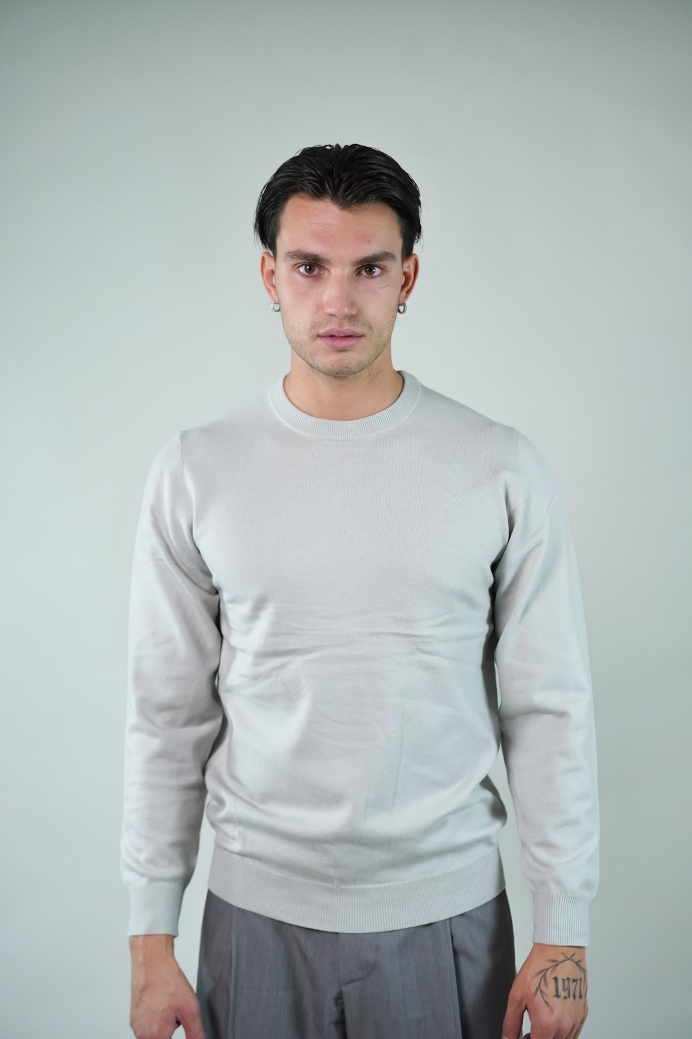T-Shirt Girocollo Manica Lunga Grey