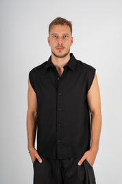 Camicia Smanicata in Lino Run as Far