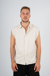 Camicia Smanicata in Lino Run as Far