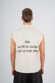 Camicia Smanicata in Lino Run as Far