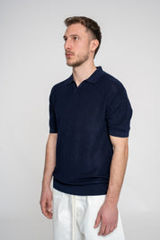 Polo Senza Bottoni Navy