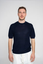 Polo in Maglia Girocollo Navy