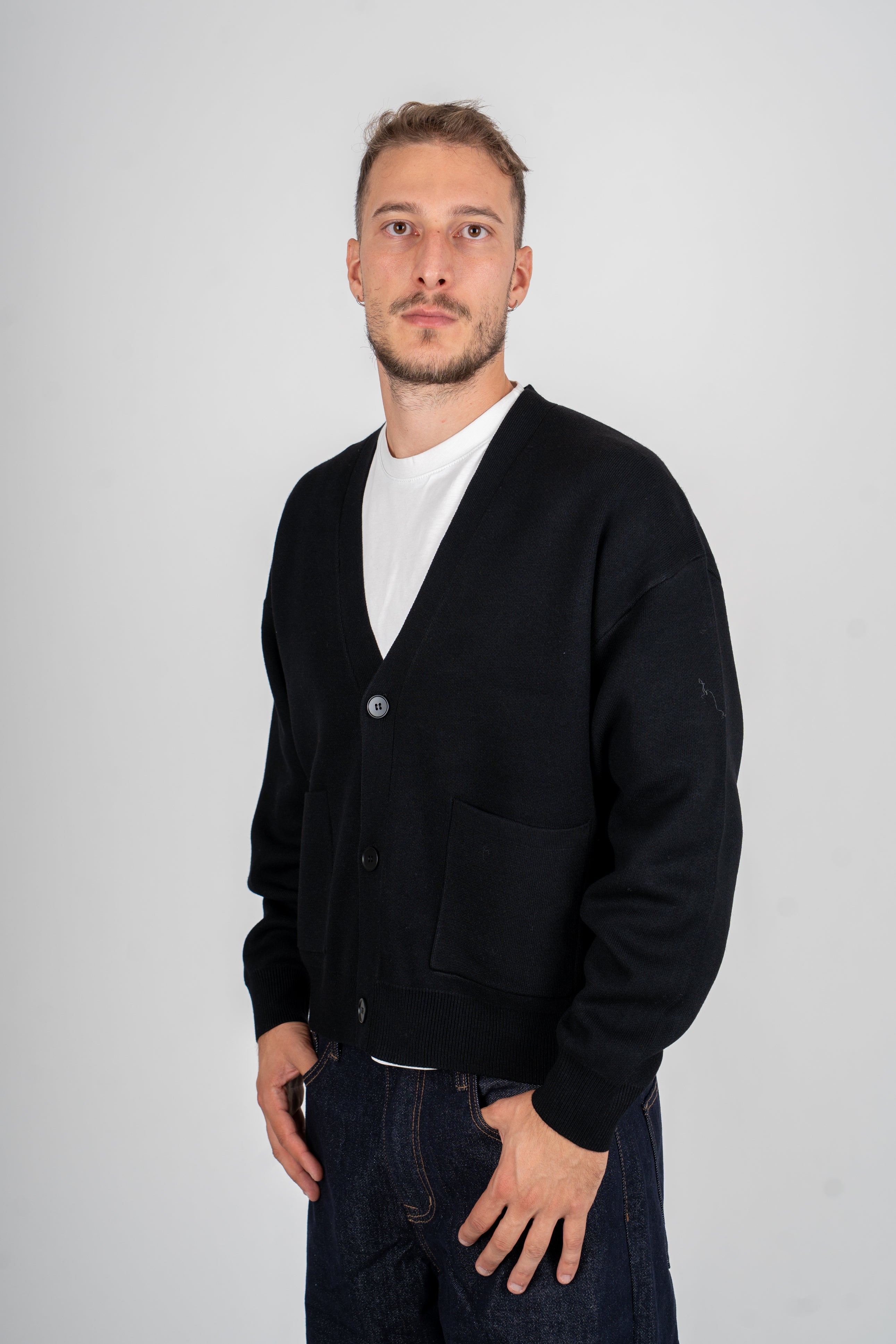 Cardigan Crop Doppia Tasca