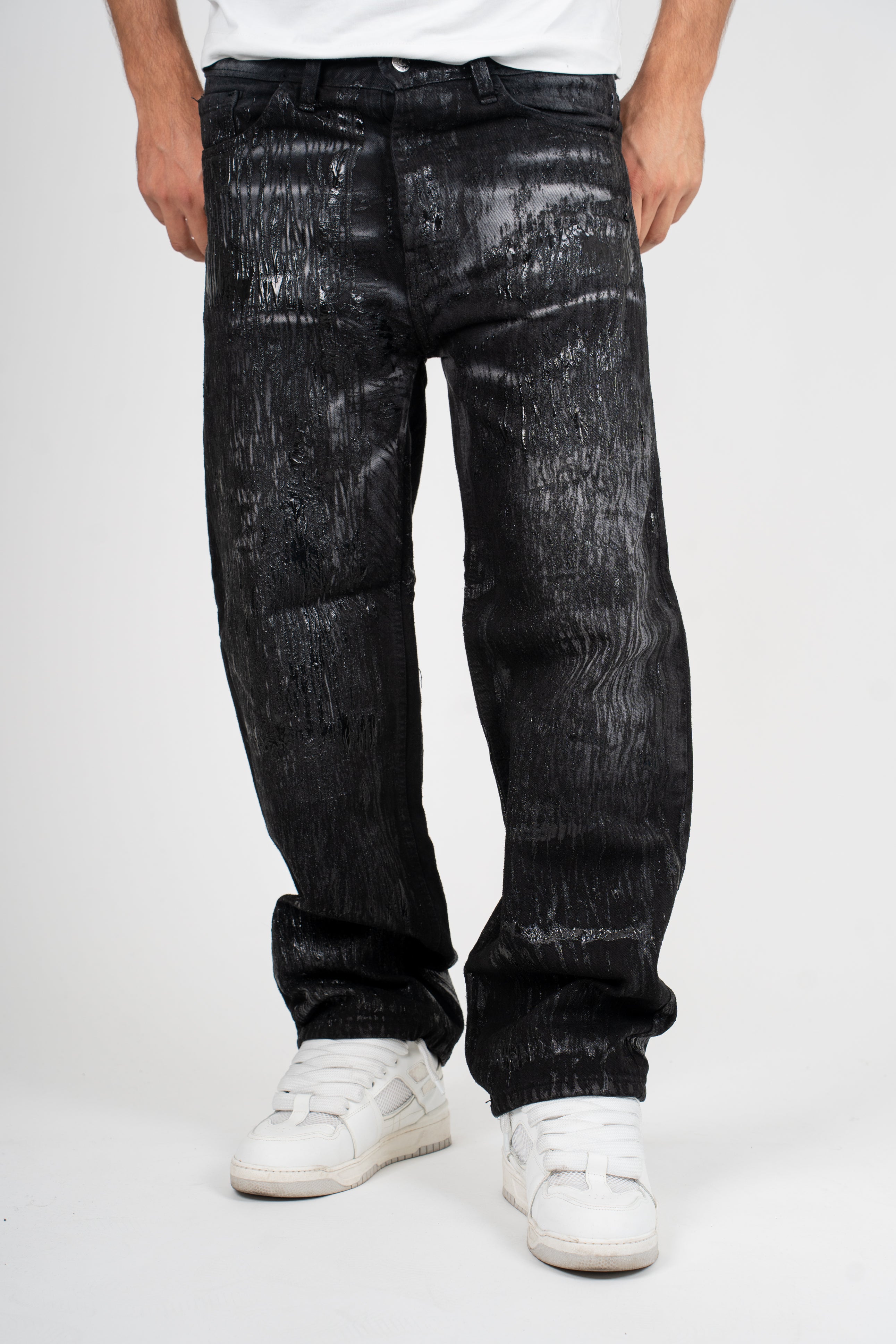 Jeans Baggy Paint Black