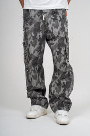 Jeans Baggy Militare con Perle
