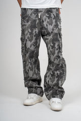 Jeans Baggy Militare con Perle